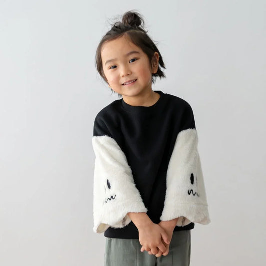 [現貨] 日本直送 Nico Hrat 童裝黑色幽靈手袖長袖衛衣 (100cm) - BB Dressup