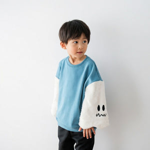 [現貨] 日本直送 Nico Hrat 童裝藍色幽靈手袖長袖衛衣 (100cm) - BB Dressup