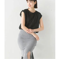 [現貨] 日本直送 OMNES 成人黑色棉質蕾絲無袖恤衫 - BB Dressup