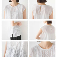 [現貨] 日本直送 OMNES 成人黑色棉質蕾絲無袖恤衫 - BB Dressup