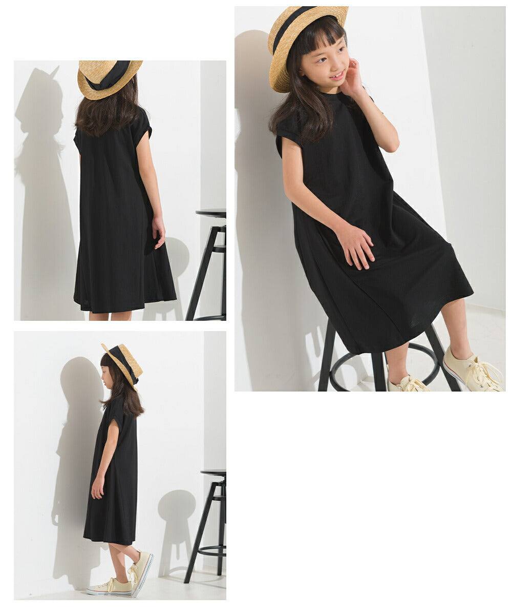 [預購] 日本直送 OMNES 女童裝黑色清涼物料休閒連身裙 - BB Dressup