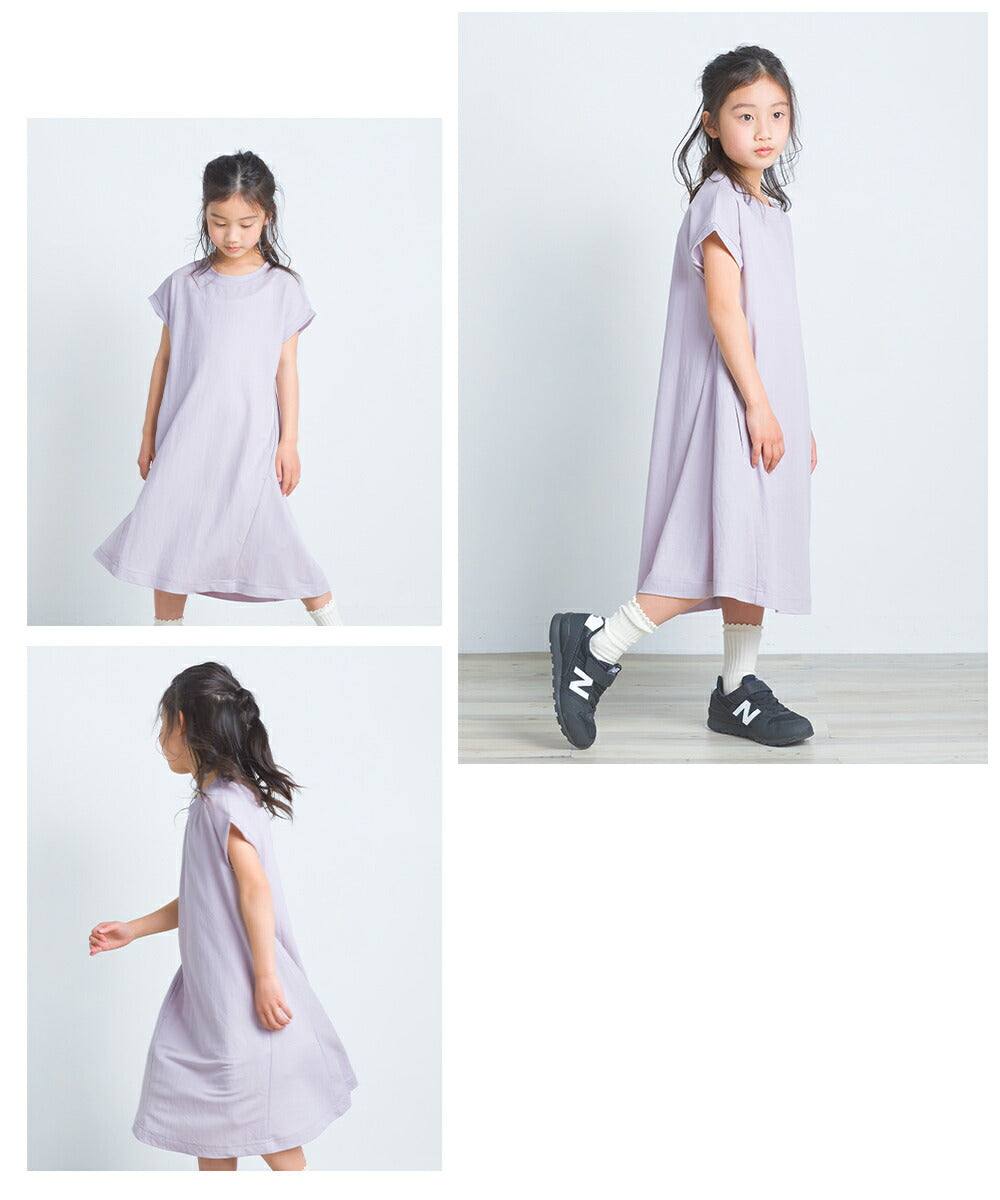 [預購] 日本直送 OMNES 女童裝粉紫色清涼物料休閒連身裙 - BB Dressup