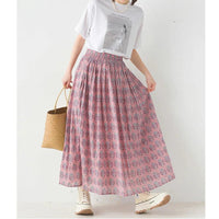 [現貨] 日本直送 OMNES 成人棉質印度風縮褶紫色長裙 - BB Dressup