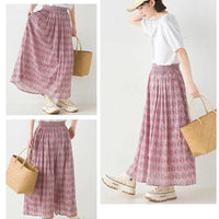 [現貨] 日本直送 OMNES 成人棉質印度風縮褶紫色長裙 - BB Dressup