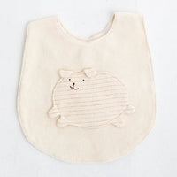 [現貨] 日本製 POMPKINS 100%有機棉白色橫間口水肩/圍兜 - BB Dressup