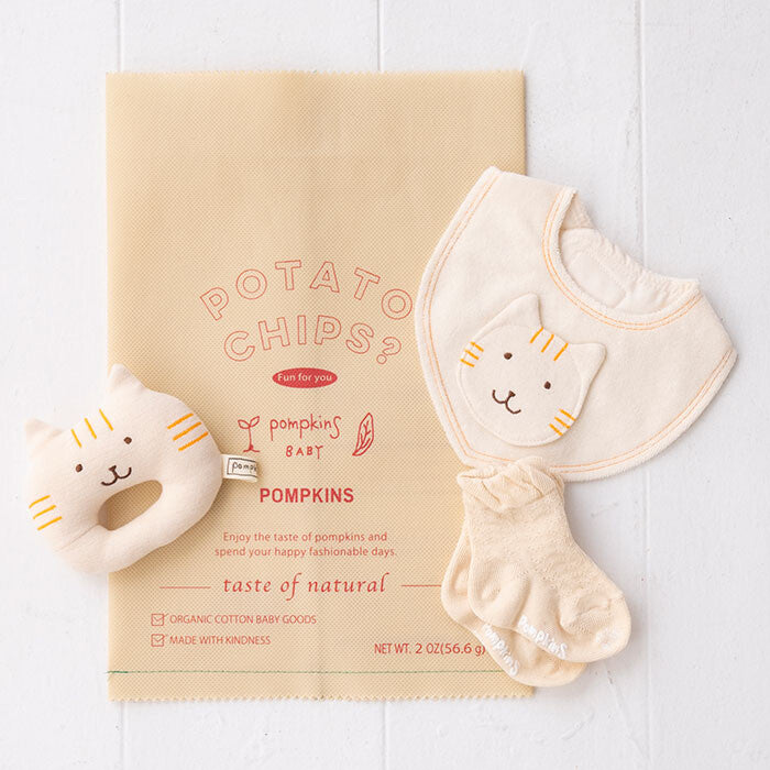 [現貨] 日本製 POMPKINS 100%有機棉白色嬰兒禮物套裝 (PN-1) - BB Dressup