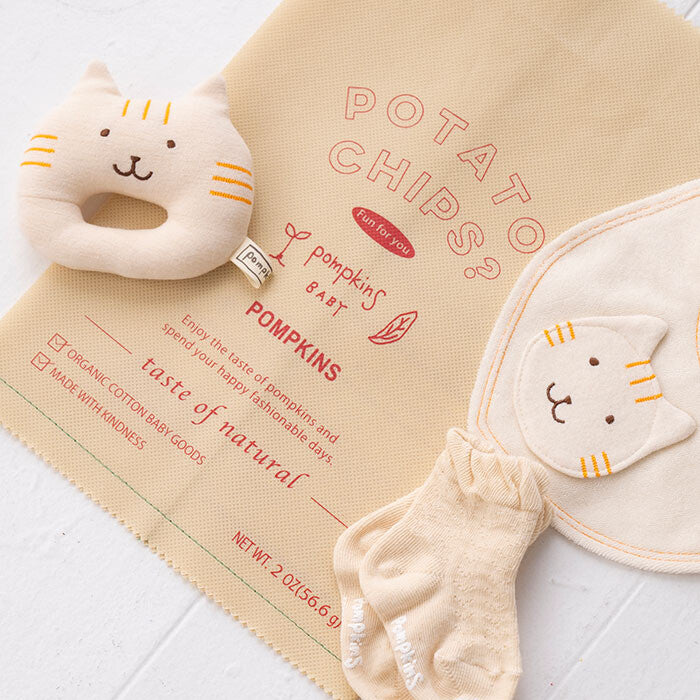 [現貨] 日本製 POMPKINS 100%有機棉白色嬰兒禮物套裝 (PN-1) - BB Dressup