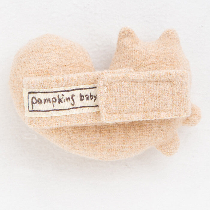 [現貨] 日本製 POMPKINS 初生嬰兒有機棉啡色松鼠搖鈴手環 - BB Dressup
