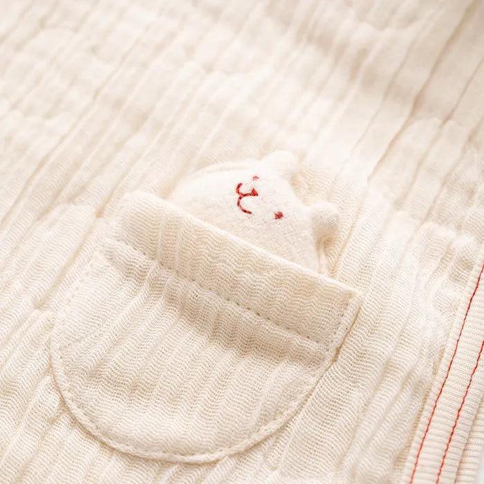 [現貨] 日本製 POMPKINS 初生嬰兒白色兔仔有機棉防踢睡袋嬰兒禮盒 - BB Dressup