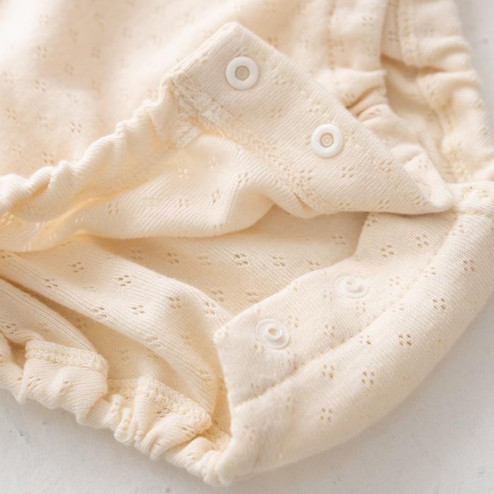 [現貨] 日本製POMPKINS 有機棉嬰兒長袖包屁衣/連身衣 (50-60cm) - BB Dressup
