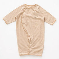 [現貨] 日本製 POMPKINS有機棉2 Ways 啡色長袖連身衣 (50-70cm) - BB Dressup