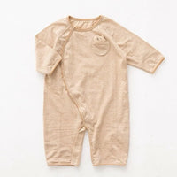 [現貨] 日本製 POMPKINS有機棉2 Ways 啡色長袖連身衣 (50-70cm) - BB Dressup