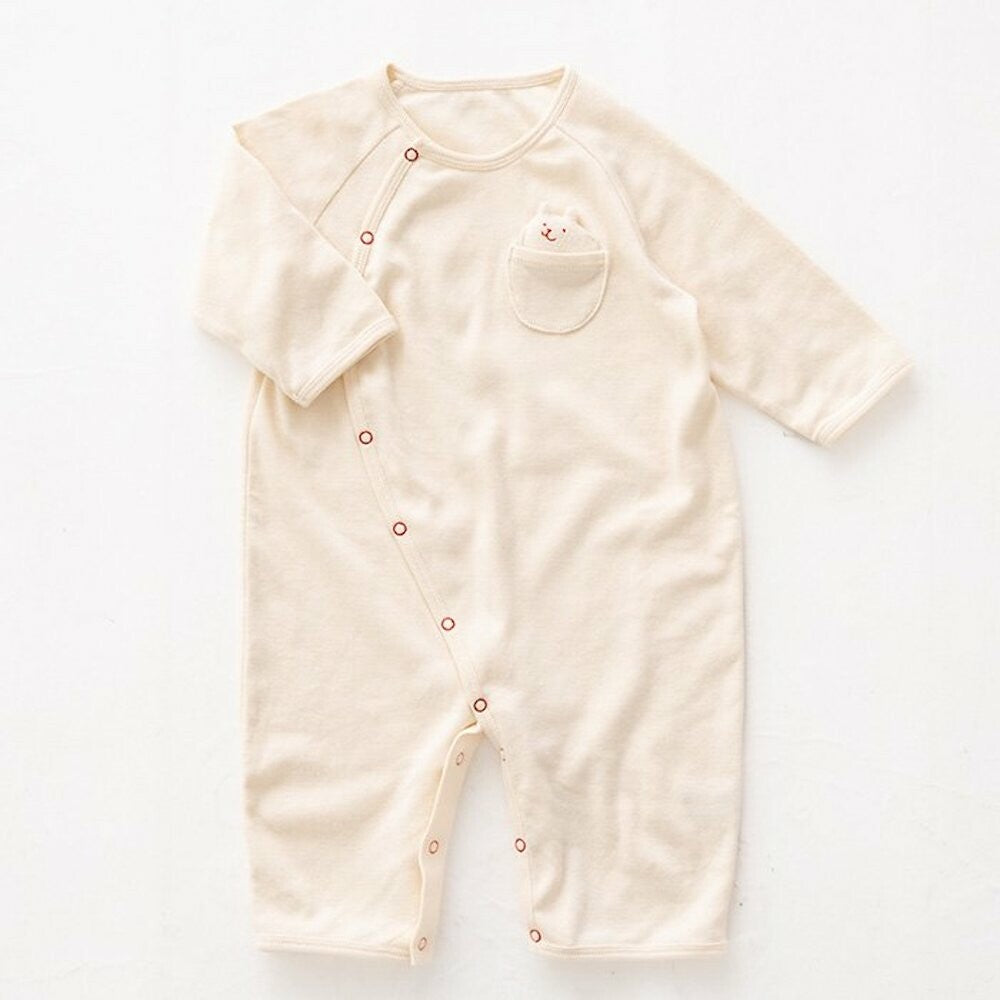 [現貨] 日本製 POMPKINS有機棉2 Ways 白色長袖連身衣 - BB Dressup