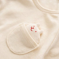 [現貨] 日本製 POMPKINS有機棉2 Ways 白色長袖連身衣 (50-70cm) - BB Dressup