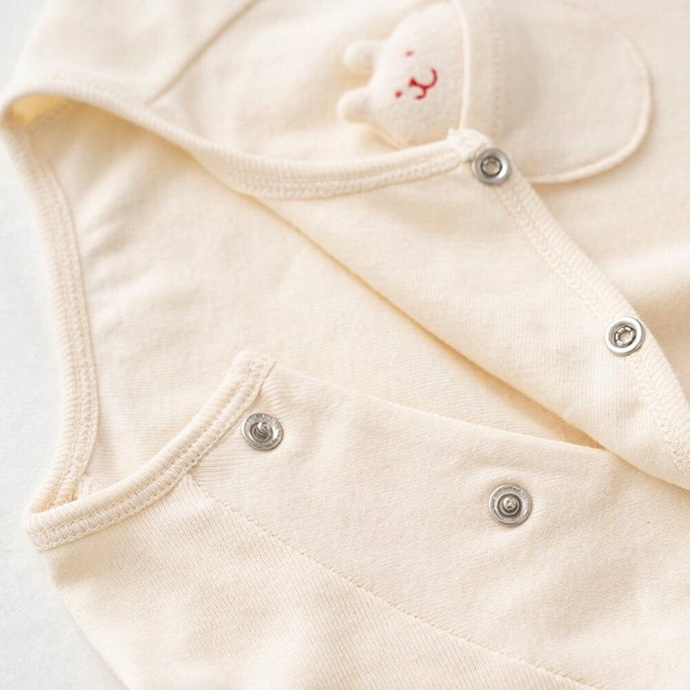 [現貨] 日本製 POMPKINS有機棉2 Ways 白色長袖連身衣 - BB Dressup