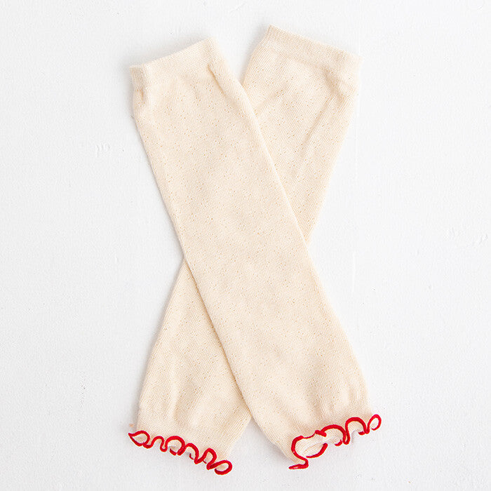 [現貨] 日本製 POMPKINS 白色有機棉透花紋嬰兒腳套 - BB Dressup