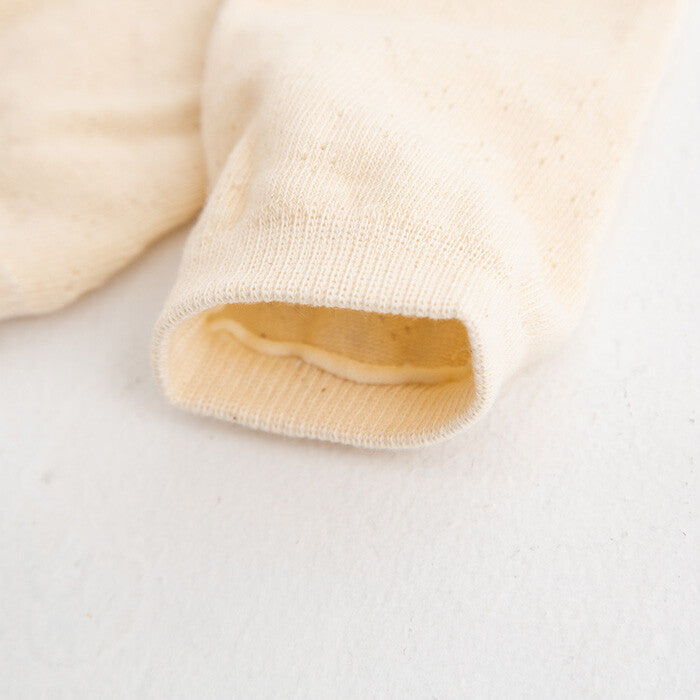 [現貨] 日本製 POMPKINS 白色有機棉透花紋嬰兒腳套 - BB Dressup