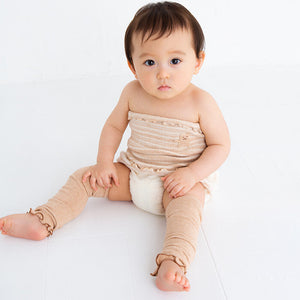 [現貨] 日本製 POMPKINS 啡色有機棉透花紋嬰兒腳套 - BB Dressup
