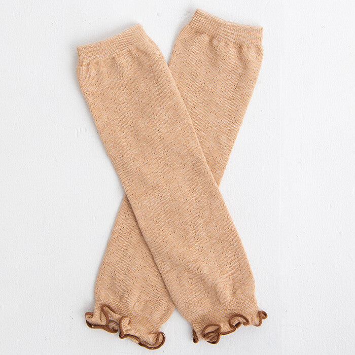 [現貨] 日本製 POMPKINS 啡色有機棉透花紋嬰兒腳套 - BB Dressup