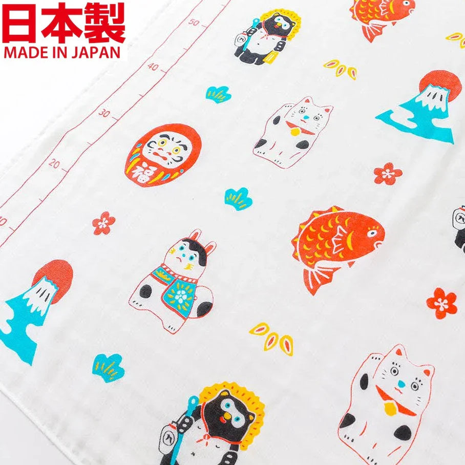 [現貨] 日本製 SDC研究所 嬰兒全棉日本傳統圖案今治三層紗布月齡布/包巾 - BB Dressup