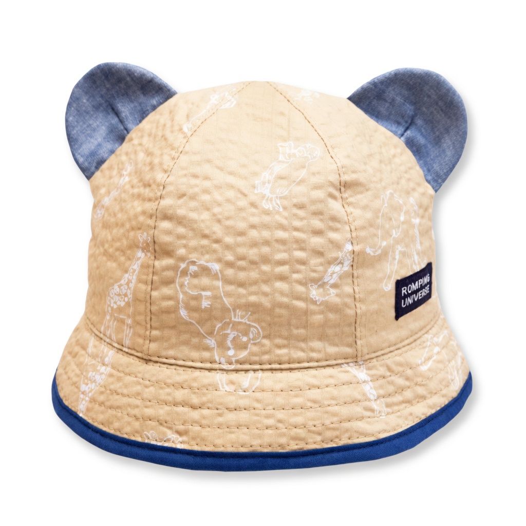 [現貨] 日本製 Shapox防紫外線米色熊仔耳朵嬰幼兒漁夫帽 - BB Dressup