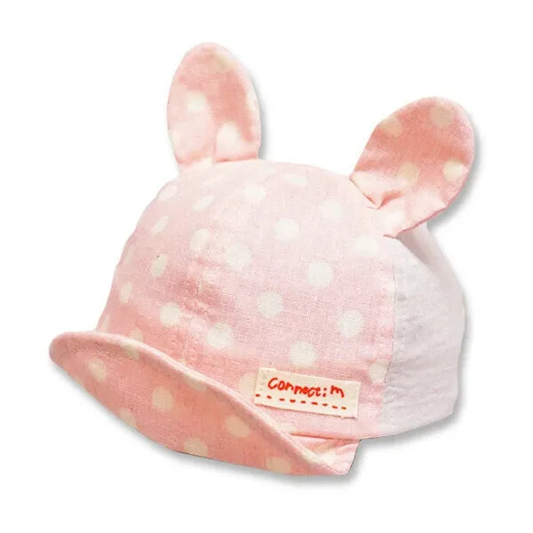 [現貨] 日本製 Shapox防紫外線粉紅色雙層紗布嬰幼兒Cap帽 - BB Dressup