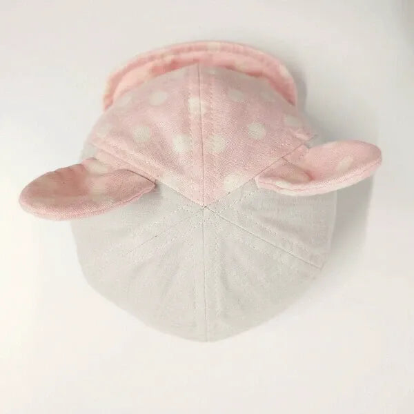 [現貨] 日本製 Shapox防紫外線粉紅色雙層紗布嬰幼兒Cap帽 - BB Dressup
