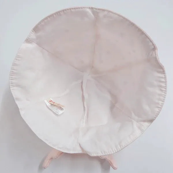 [現貨] 日本製 Shapox防紫外線 嬰幼兒 粉紅色刺繡蕾絲鬱金香遮陽帽(防UV) (46cm)