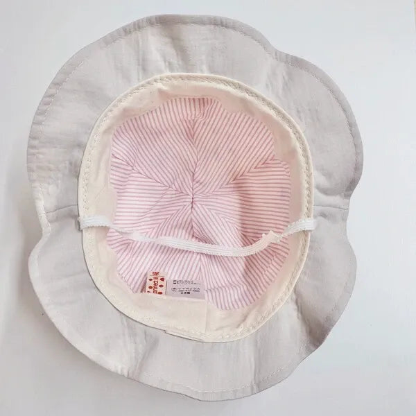 [現貨] 日本製 Shapox防紫外線 嬰幼兒 粉紅蕾絲遮陽帽 (防UV/下巴綁帶) (50cm)