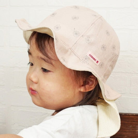 Shapox 日本製嬰幼兒防紫外線白色雙層紗遮陽帽