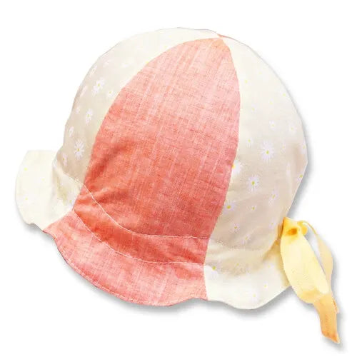 [現貨] 日本製 Shapox防紫外線 嬰幼兒橙色小花荷葉鬱金香遮陽帽 (防UV) (46-50cm)
