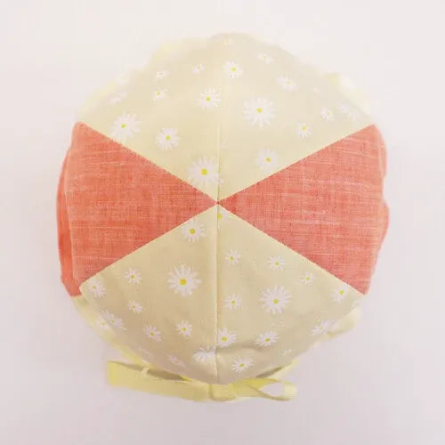 [現貨] 日本製 Shapox防紫外線 嬰幼兒橙色小花荷葉鬱金香遮陽帽 (防UV) (46-50cm)