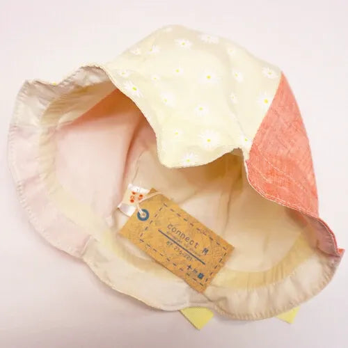 [現貨] 日本製 Shapox防紫外線 嬰幼兒橙色小花荷葉鬱金香遮陽帽 (防UV) (46-50cm)