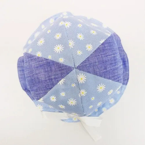 [現貨] 日本製 Shapox防紫外線 嬰幼兒藍色小花荷葉鬱金香遮陽帽 (防UV) (48-50cm)