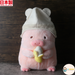 [現貨] 日本製 Shapox 米白色熊耳毛毛有機棉嬰幼兒帽 - BB Dressup