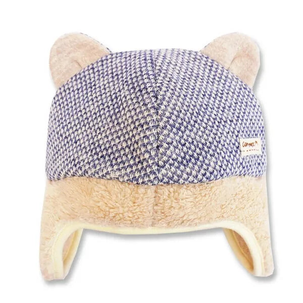 [現貨] 日本製 Shapox 粉藍色動物耳連耳罩保暖毛毛帽 - BB Dressup