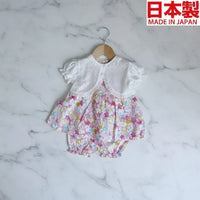 [現貨] 日本製Three Arrow白色純棉上衣束腰外套燈籠褲 (三件裝) - BB Dressup