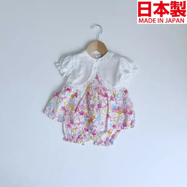 [現貨] 日本製Three Arrorw白色純棉上衣束腰外套燈籠褲 (三件裝) - BB Dressup