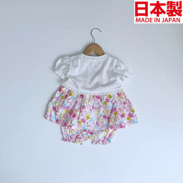 [現貨] 日本製Three Arrorw白色純棉上衣束腰外套燈籠褲 (三件裝) - BB Dressup