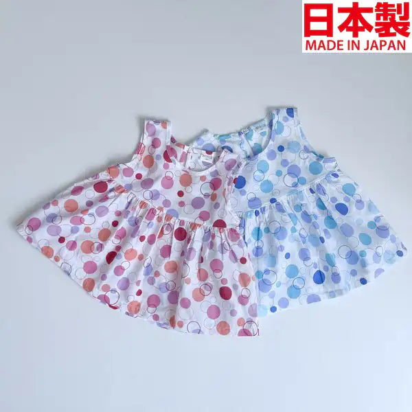 [現貨] 日本製Three Arrorw白色純棉上衣束腰外套波點燈籠褲 (三件裝) - BB Dressup