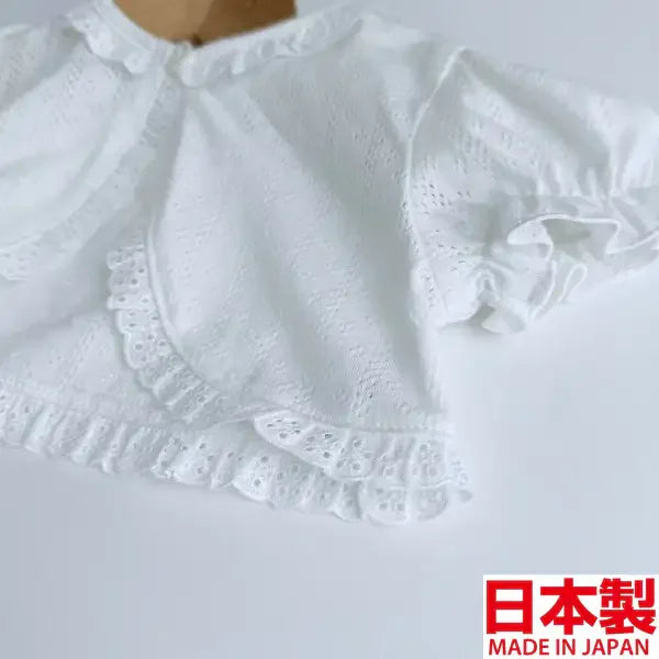 [現貨] 日本製Three Arrow白色純棉上衣束腰外套波點燈籠褲 (三件裝) - BB Dressup