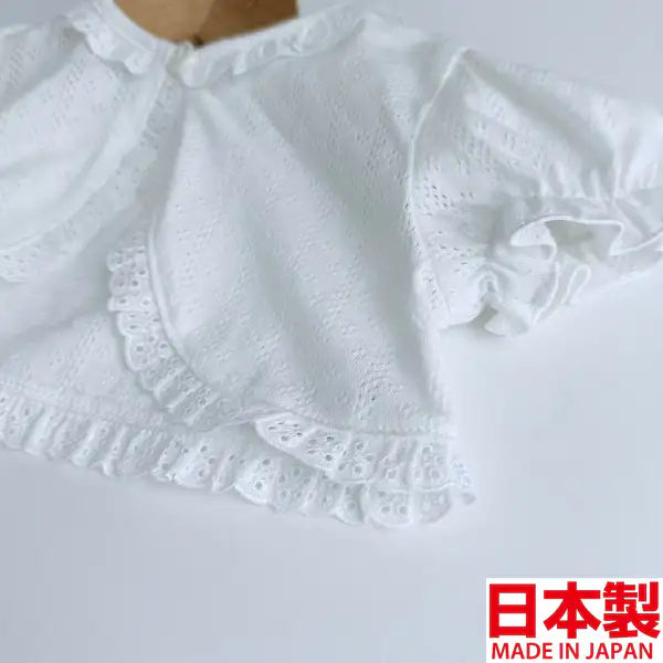 [現貨] 日本製Three Arrorw白色純棉上衣束腰外套燈籠褲 (三件裝) - BB Dressup