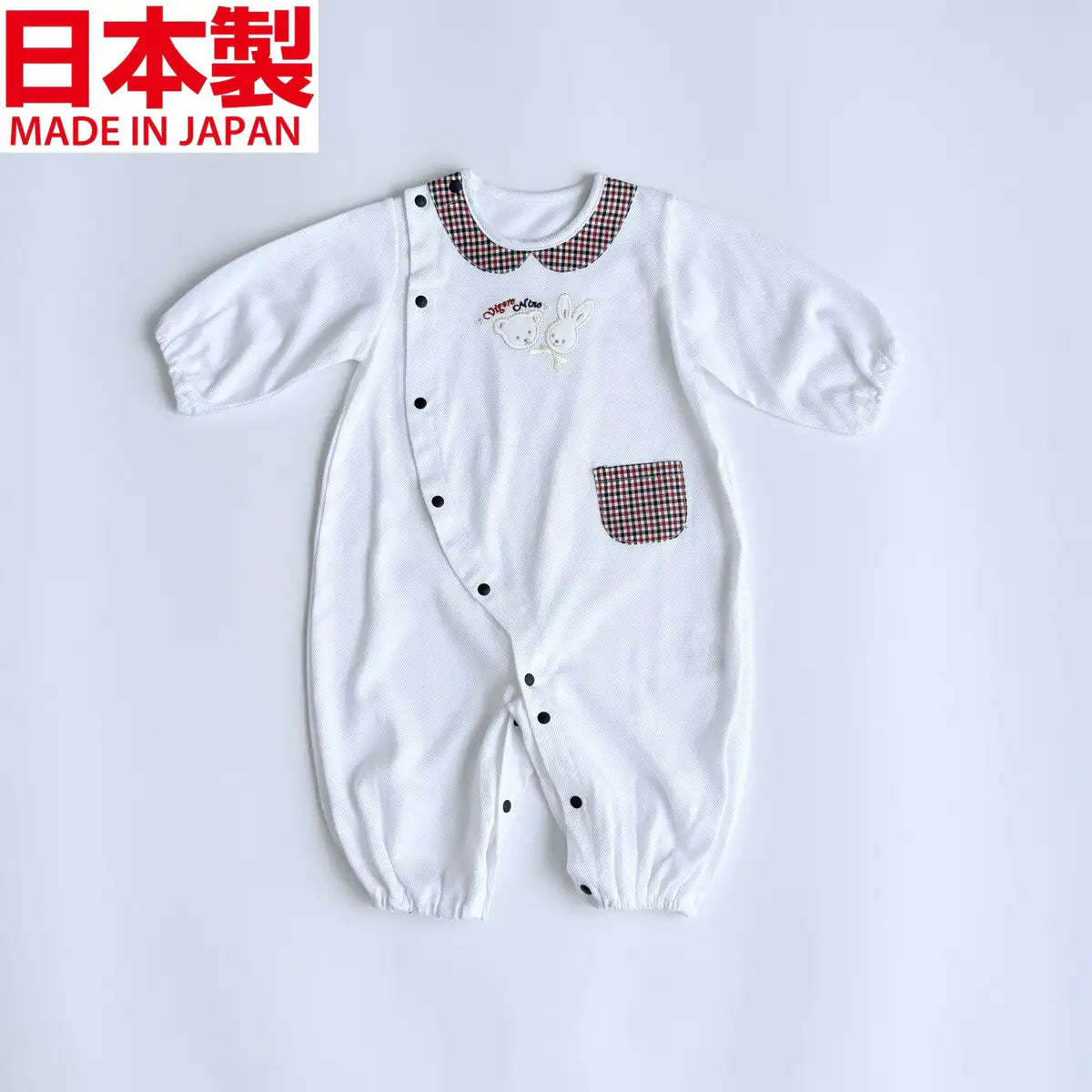 [現貨] 日本製Three Arrorw初生嬰兒藍色兔仔全棉連身衣 - BB Dressup