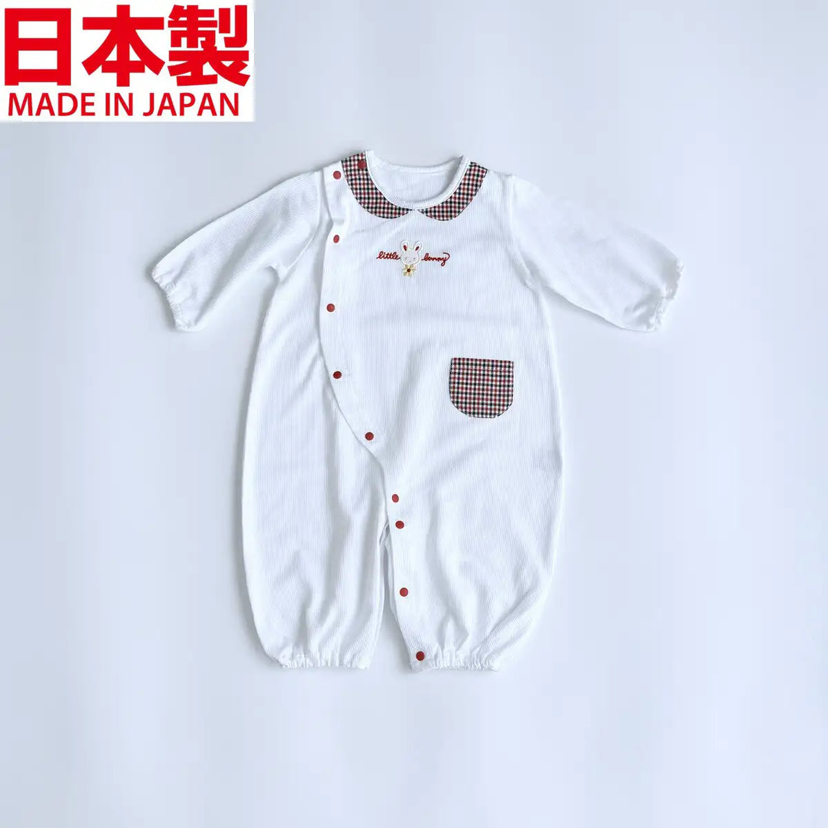 [現貨] 日本製Three Arrorw初生嬰兒紅色兔仔全棉連身衣 - BB Dressup