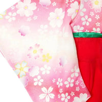 [現貨] 日本直送 Aenak 女童裝紅色櫻花日本和服連身衣 (80-90cm) - BB Dressup