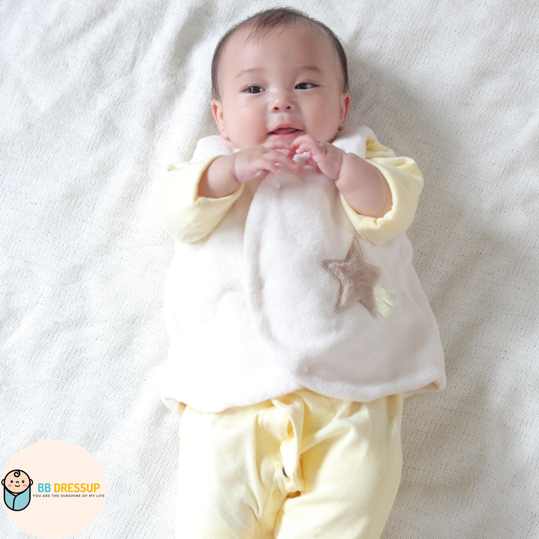 [現貨] 日本直送Aenak 初生嬰兒背心外套 (白/淺啡/粉紅) 50-70cm - BB Dressup