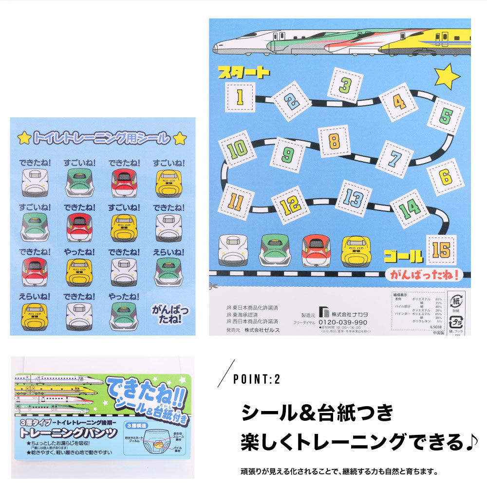 [現貨] 日本直送 Aenak 嬰兒新幹線如廁訓練學習褲 (3層輕便款, 2件裝) 90-100cm