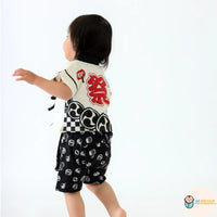 [現貨] 日本直送 Aenak 嬰兒黑色日本祭和服浴衣BB衫套裝 (80-95cm) - BB Dressup