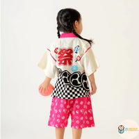 [現貨] 日本直送 Aenak 童裝粉紅色日本祭和服浴衣套裝 (100-120cm) - BB Dressup