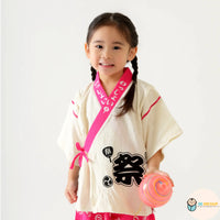 [現貨] 日本直送 Aenak 童裝粉紅色日本祭和服浴衣套裝 (100-120cm) - BB Dressup